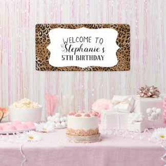 Leopard Animal Print Kids Birthday Party Spandoek