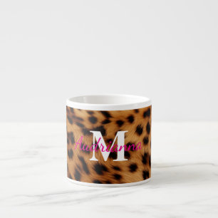 Leopard Animal Print Monogram Espresso Kop