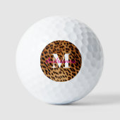 Leopard Animal Print Monogram Golfballen (Voorkant)
