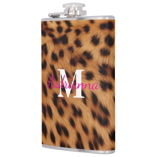 Leopard Animal Print Monogram Heupfles (Links)