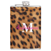 Leopard Animal Print Monogram Heupfles (Voorkant)