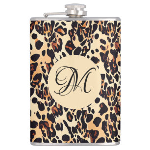 Leopard Animal Print Monogram Kolf Heupfles
