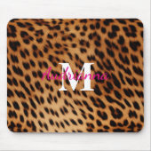Leopard Animal Print Monogram Muismat (Voorkant)