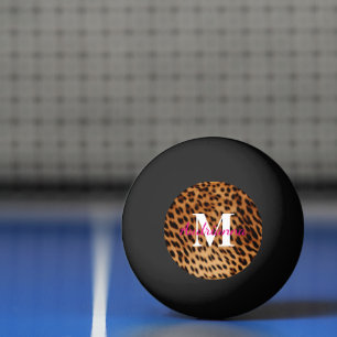 Leopard Animal Print Monogram Pingpongballen
