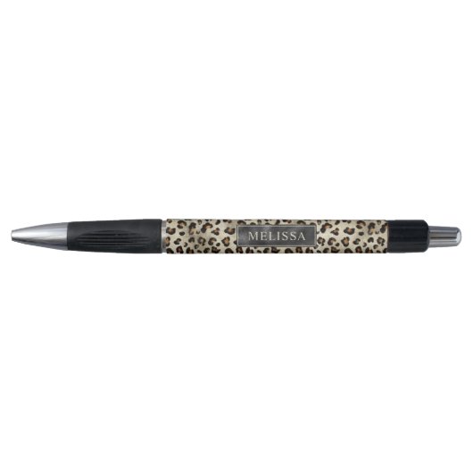 Leopard Animal Print Pattern In Beige With Name Pen (Voorkant)