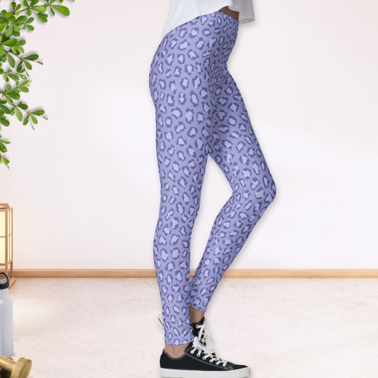 Leopard Animal Print Periwinkle Paars Leggings