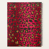Leopard Animal Print Red Burgundy Metallic Planner (Achterkant)