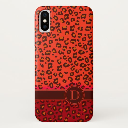 Leopard Animal print rems monogram draagtas Case-Mate iPhone Case (Achterkant)