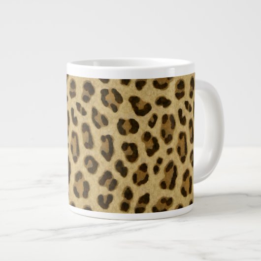 Leopard Animal Print Skin Patroon Extra Grote Beker (Voorkant rechts)