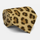 Leopard Animal Print Skin Patroon Stropdas (Opgerold)