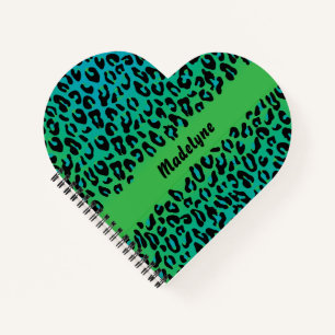 Leopard Animal Print Stijlvolle groene turquoise n Notitieboek