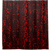 Leopard Animal Prints in Deep Dark Red Douchegordijn (Voorkant)