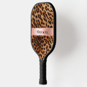 Leopard Animal Roos Pink Ribbon Naam Pickleball Paddle (Links)
