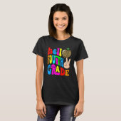 Leopard Apple Hello 4th Grade Teacher Kids Back To T-shirt (Voorkant volledig)