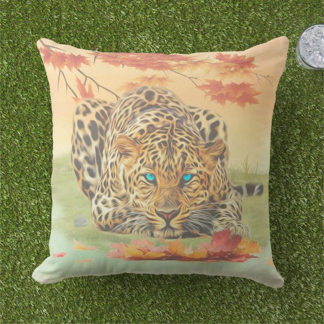 Leopard art buitenkussen (Gras)