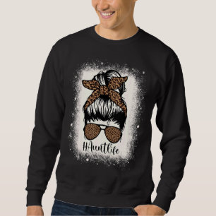 Leopard Aunt Life Messy Bun Bleaching Auties Girl Trui