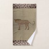 Leopard avec serviette de bain empreinte de léopar (Serviette à main)