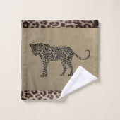 Leopard avec serviette de bain empreinte de léopar (Gant de toilette)