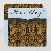 Leopard Baby Boy Shower Kaart (Voorkant / Achterkant)