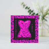 LEOPARD BACHELORETTE INVITATION PARTI CHAUD ROSE (Debout devant)