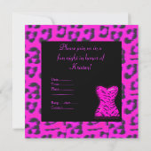 LEOPARD BACHELORETTE INVITATION PARTI CHAUD ROSE (Dos)