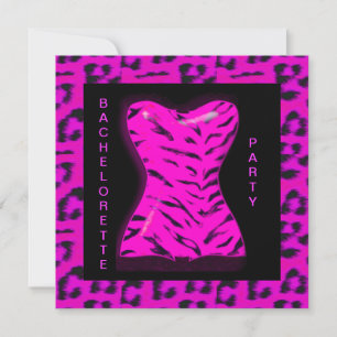 LEOPARD BACHELORETTE INVITATION PARTI CHAUD ROSE