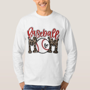 Leopard Baseball Mam Game Day Vibes T-ball Mam Mot T-shirt