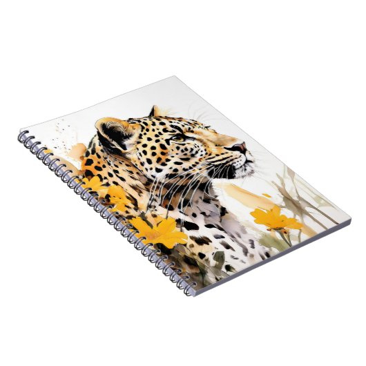 Leopard Between Flowers Carnet Journal (Côté Droit)