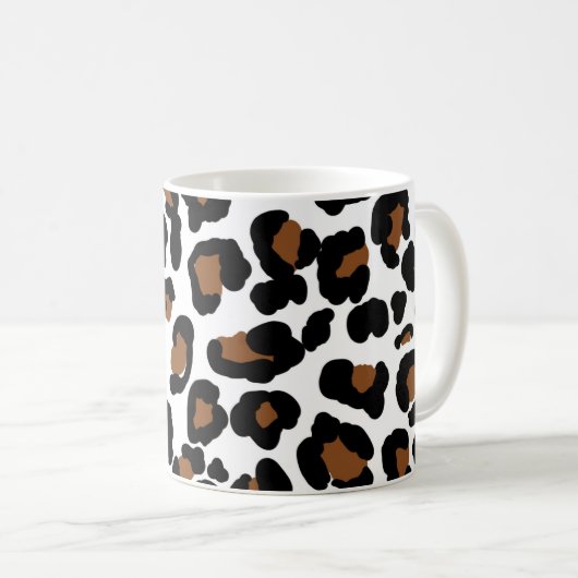 Leopard Big Cat Bont Patroon Print Koffiemok (Voorkant rechts)
