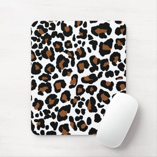 Leopard Big Cat Bont Patroon Print Muismat (Met muis)