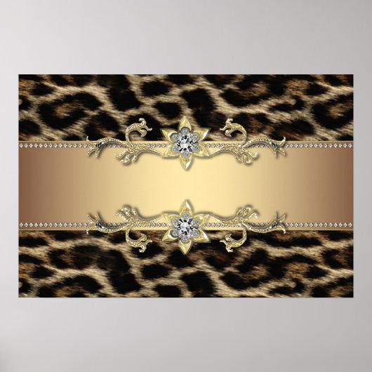 Leopard Birthday Party Banners Poster (Voorkant)