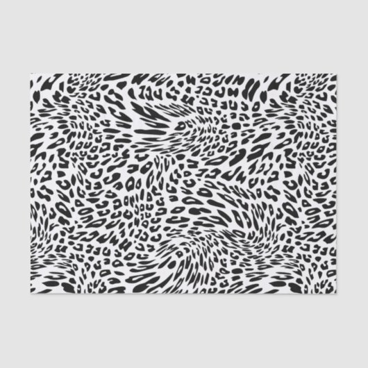 Leopard Black and White Animal Print Tissuepapier (Voorkant)