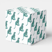 Leopard Black en Blauwgroen afdrukken Bedankdoosjes (Achterkant)