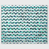 Leopard Black en Blauwgroen afdrukken Cadeaupapier (Vlak)