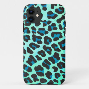 Leopard Black en Blauwgroen afdrukken iPhone 11 Hoesje