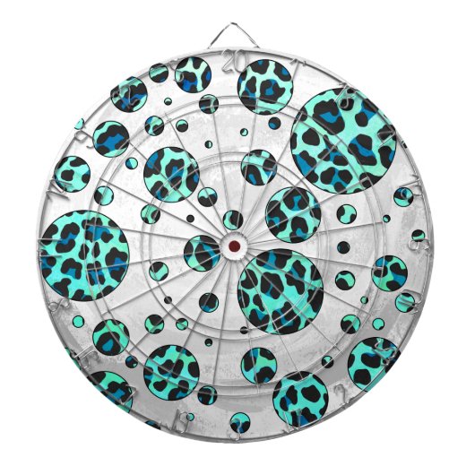 Leopard Black en Blauwgroen afdrukken Dartbord (Voorkant)