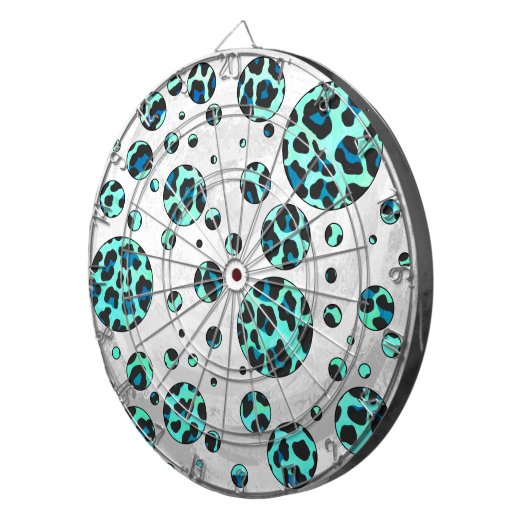 Leopard Black en Blauwgroen afdrukken Dartbord (Voorkant Rechts)