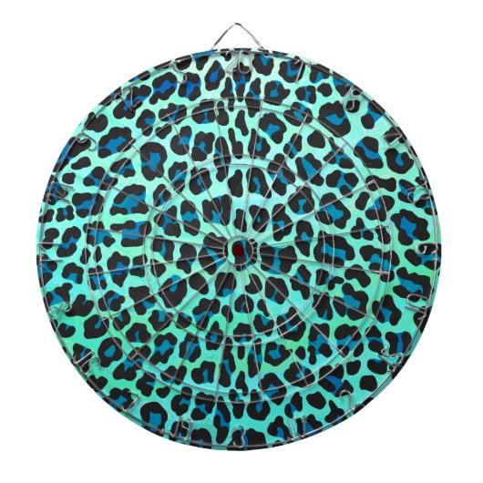 Leopard Black en Blauwgroen afdrukken Dartbord (Voorkant)