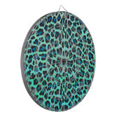 Leopard Black en Blauwgroen afdrukken Dartbord (Voorkant Links)