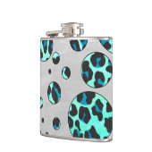 Leopard Black en Blauwgroen afdrukken Heupfles (Links)