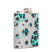 Leopard Black en Blauwgroen afdrukken Heupfles (Rechts)