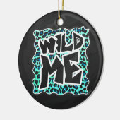 Leopard Black en Blauwgroen afdrukken Keramisch Ornament (Links)