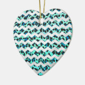 Leopard Black en Blauwgroen afdrukken Keramisch Ornament (Links)