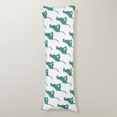 Leopard Black en Blauwgroen afdrukken Lichaamskussen (Voorkant Verticaal)