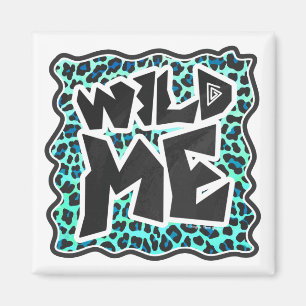 Leopard Black en Blauwgroen afdrukken Magneet