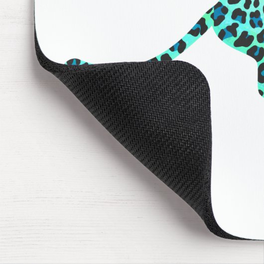 Leopard Black en Blauwgroen afdrukken Muismat (Hoek)