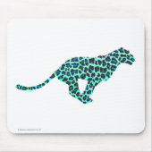 Leopard Black en Blauwgroen afdrukken Muismat (Voorkant)