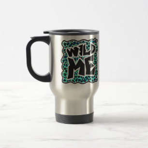 Leopard Black en Blauwgroen afdrukken Reisbeker