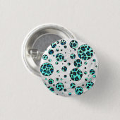 Leopard Black en Blauwgroen afdrukken Ronde Button 3,2 Cm (Voorkant /achterkant)
