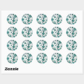 Leopard Black en Blauwgroen afdrukken Ronde Sticker (Vel)